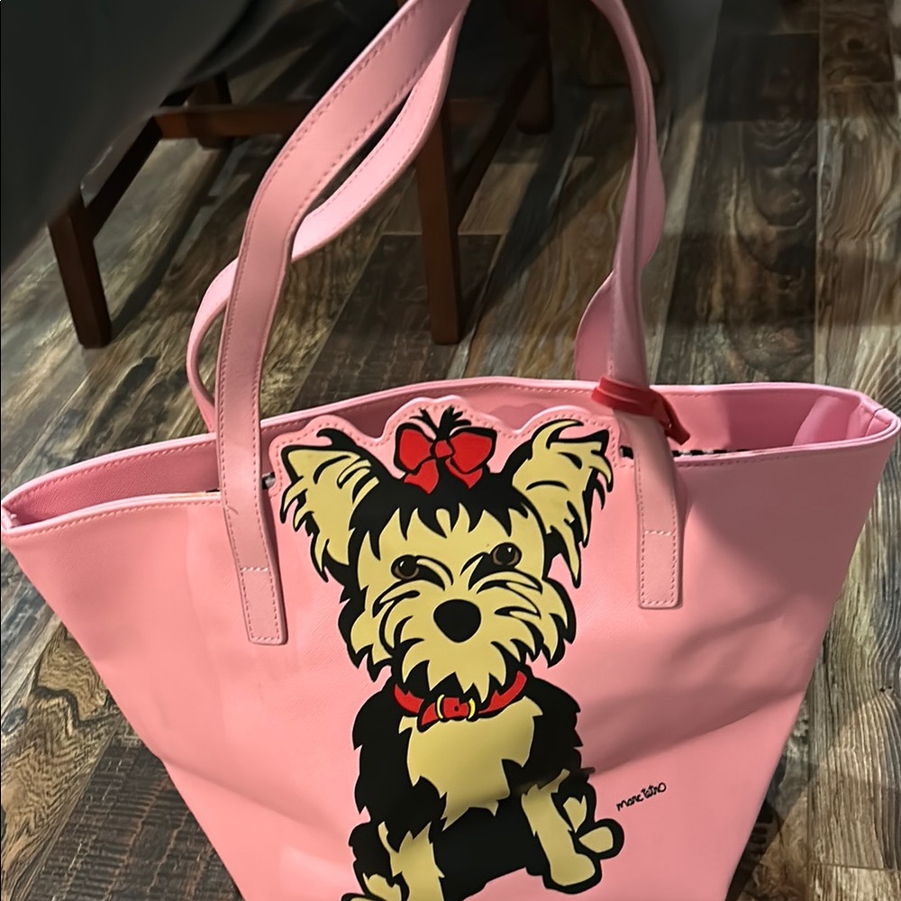 Marc Tetro Pink Tote Bag with Dog Print - Picture 8 of 12